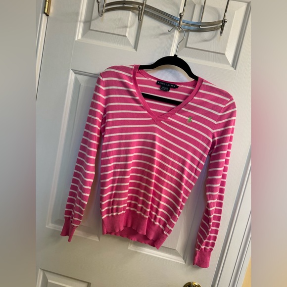 *NWOT* Ralph Lauren Striped V-Neck Sweater, Size Small - Picture 15 of 15